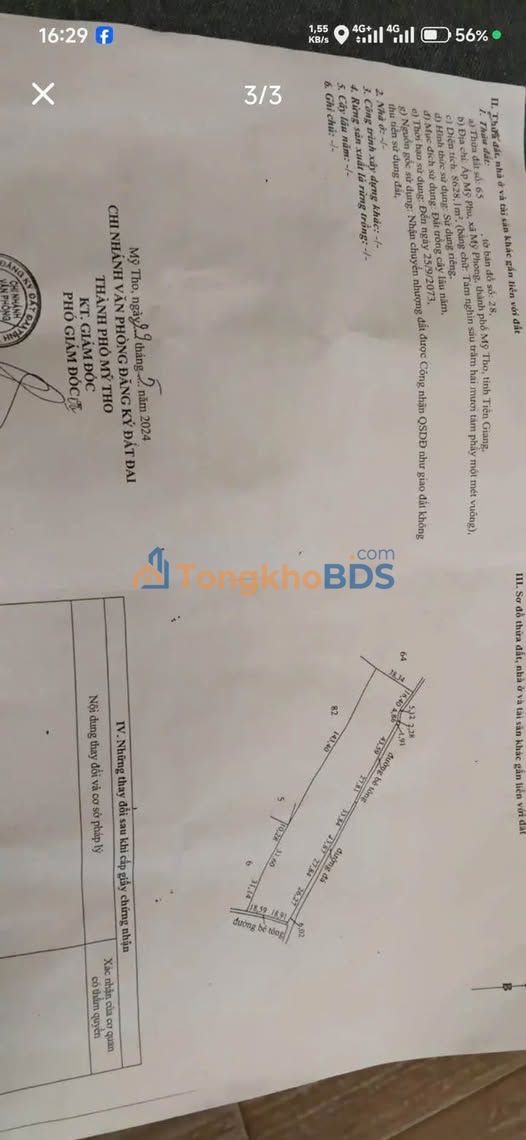 Đất nền Mỹ Phong Mỹ Tho 3 công 800 triệu - Đầu tư dài hạn