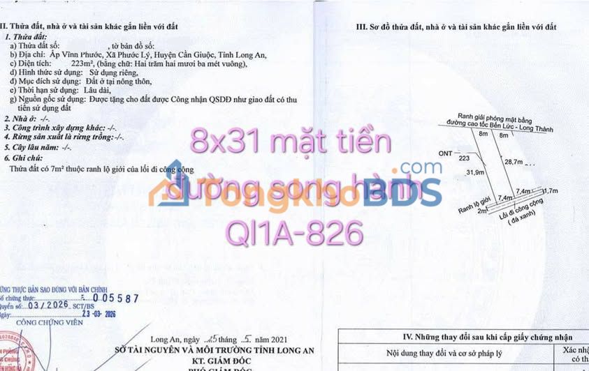 Đất nền Long An Đường Đinh Đức Thiện 240m² 2.95 tỷ - Tiềm năng tăng giá