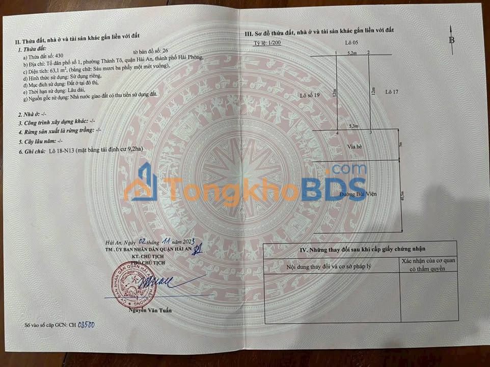 Đất nền Hải Phòng Bùi Viện 63m² 6.048 tỷ - Tiềm năng tăng giá