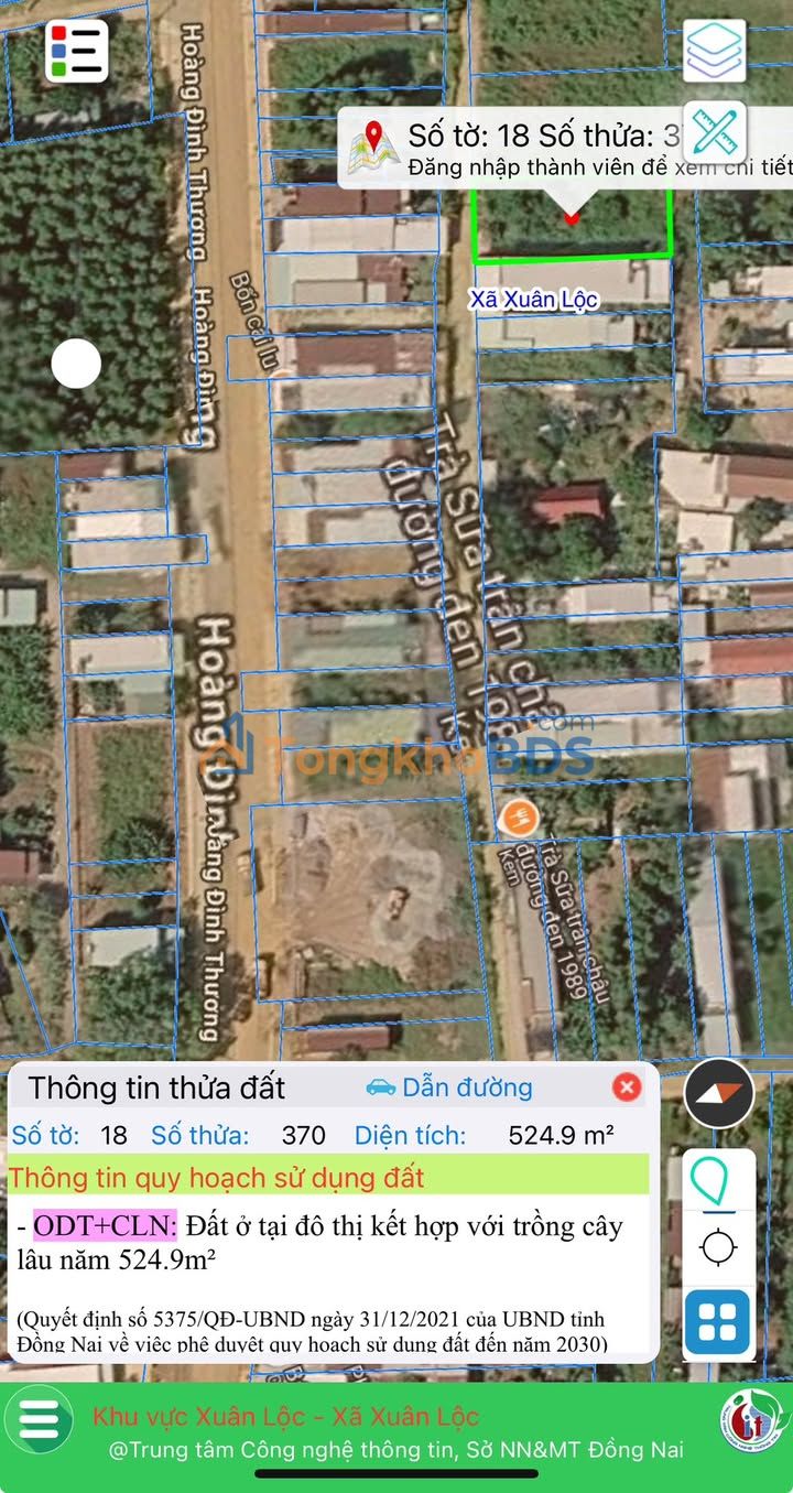 Đất nền Hoàng Đình Thương Xuân Lộc 525m² 3.2 tỷ - Sổ đỏ chính chủ