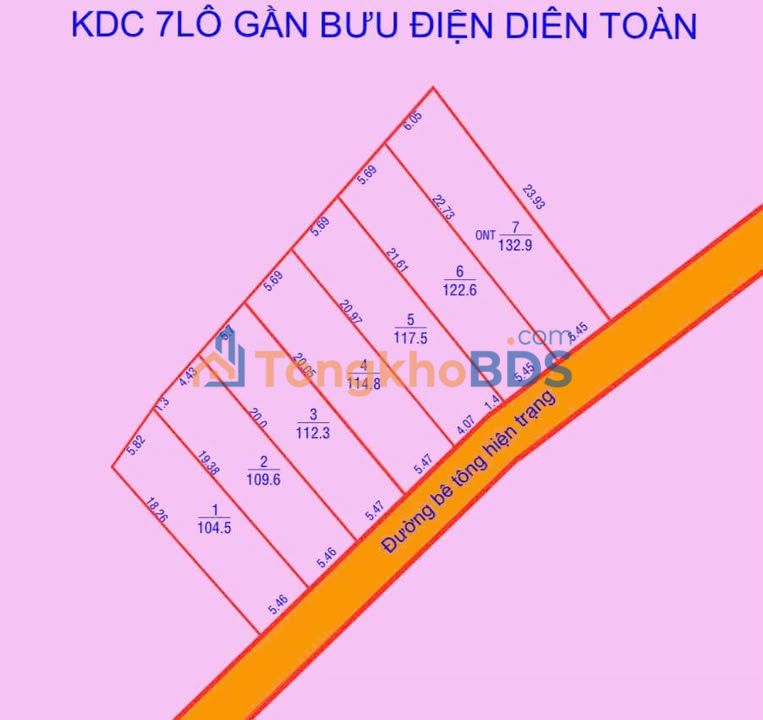 Đất nền Diên Toàn Khánh Hòa 104m² 9tr/m² - Thổ cư 100%