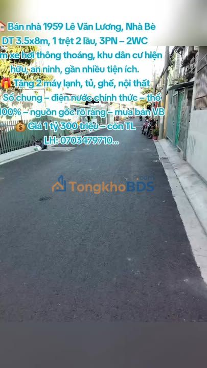 Nhà riêng Nhà Bè Lê Văn Lương 28m² 1.3 tỷ - Chính chủ bán