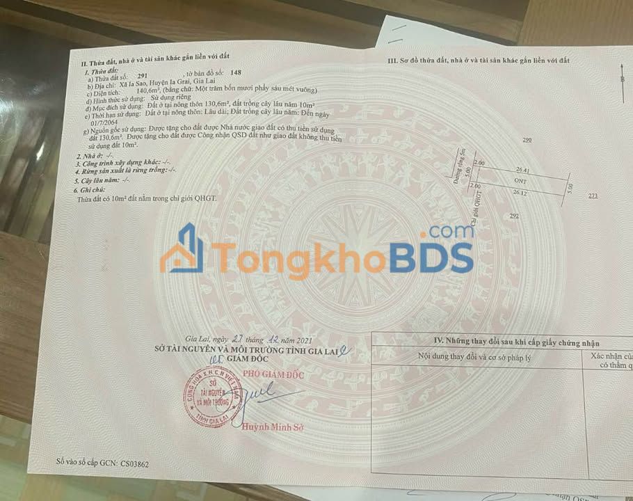 Đất thổ cư Đăk Đoa 140m² 410 triệu - Sổ đỏ chính chủ