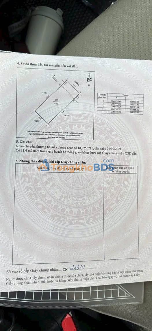 Đất nền Nghi Đức Vinh 68,5m² 2 tỷ - Đường to ô tô