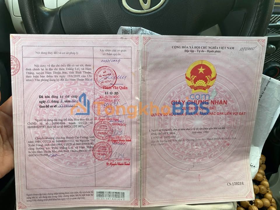 Đất vườn Hàm Thắng 1.336m² 3.75 tỷ - Sổ hồng rõ ràng