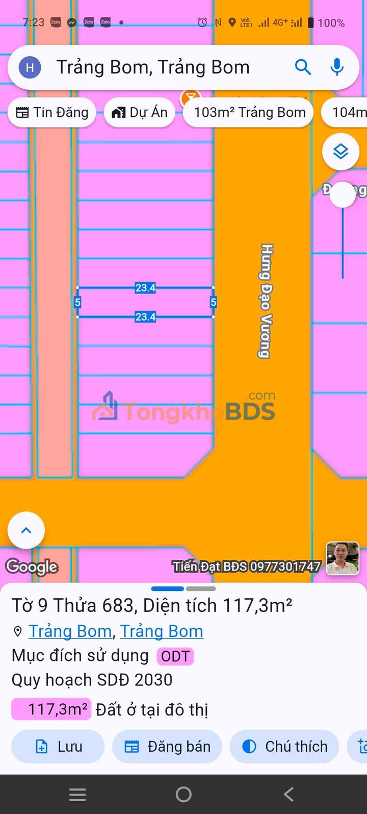 Đất nền Trảng Bom Hưng Đạo Vương 118m² 2 tỷ - Sổ đỏ