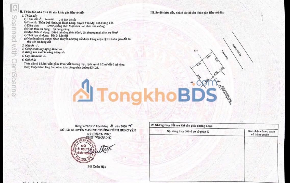 Đất nền Hoàn Long 109m² giá thỏa thuận - Sổ đỏ chính chủ