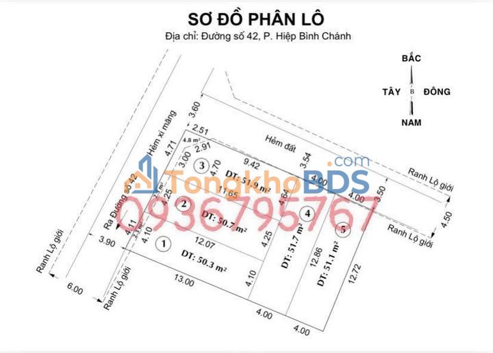 Đất nền Đường 42 Củ Chi 52m² 4.4 tỷ - Sổ đỏ