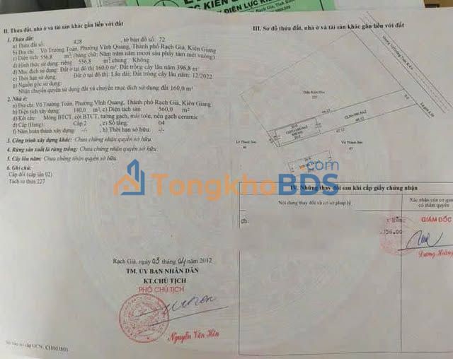 Nhà riêng Rạch Giá Võ Trường Toản 160m² 5.6 tỷ - Chính chủ