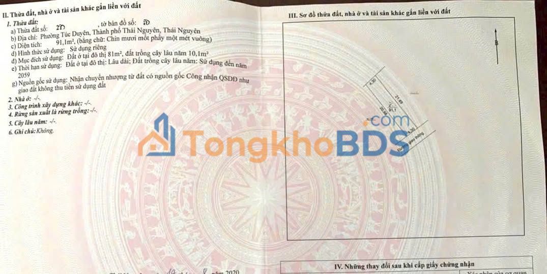 Đất nền Phổ Yên 91m² 1 tỷ - Tiềm năng tăng giá