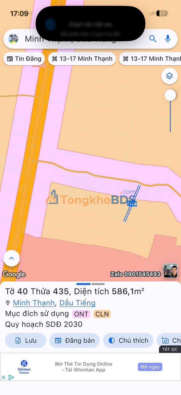 Đất Dầu Tiếng Bình Dương 590m² 400-499 triệu - Đường ô tô