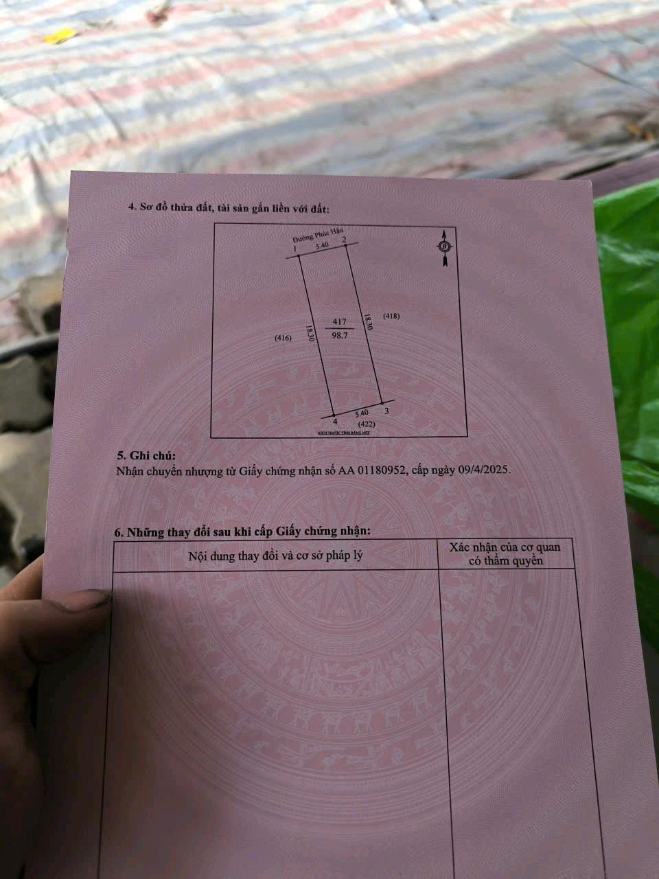 đất mặt đường Phúc Hậu_ Nghi Liêm