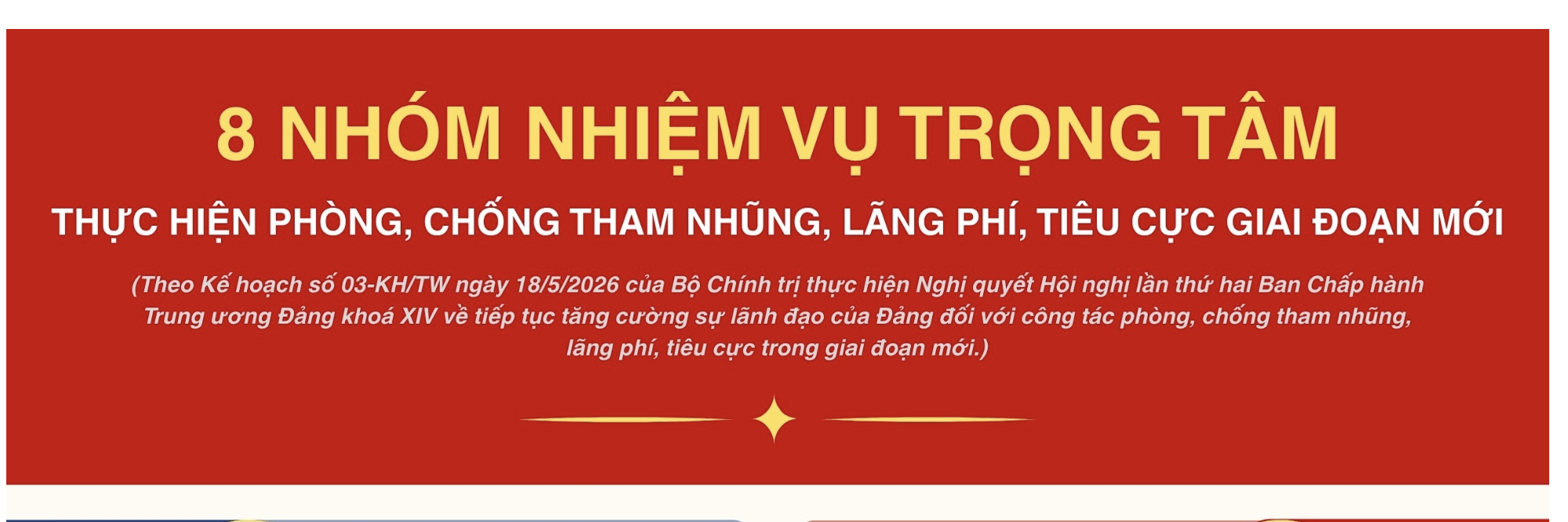 8 nhiệm vụ trọng tâm thực hiện Nghị quyết Trung ương 2, khóa XIV về phòng, chống tham nhũng, lãng phí, tiêu cực trong giai đoạn mới