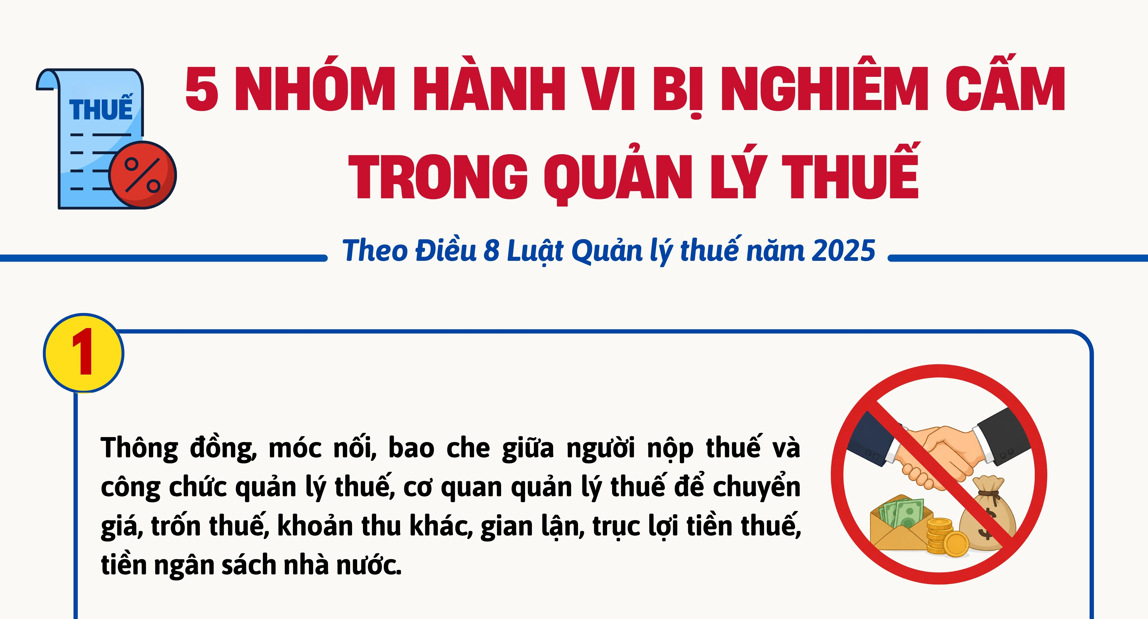 5 nhóm hành vi bị nghiêm cấm trong quản lý thuế