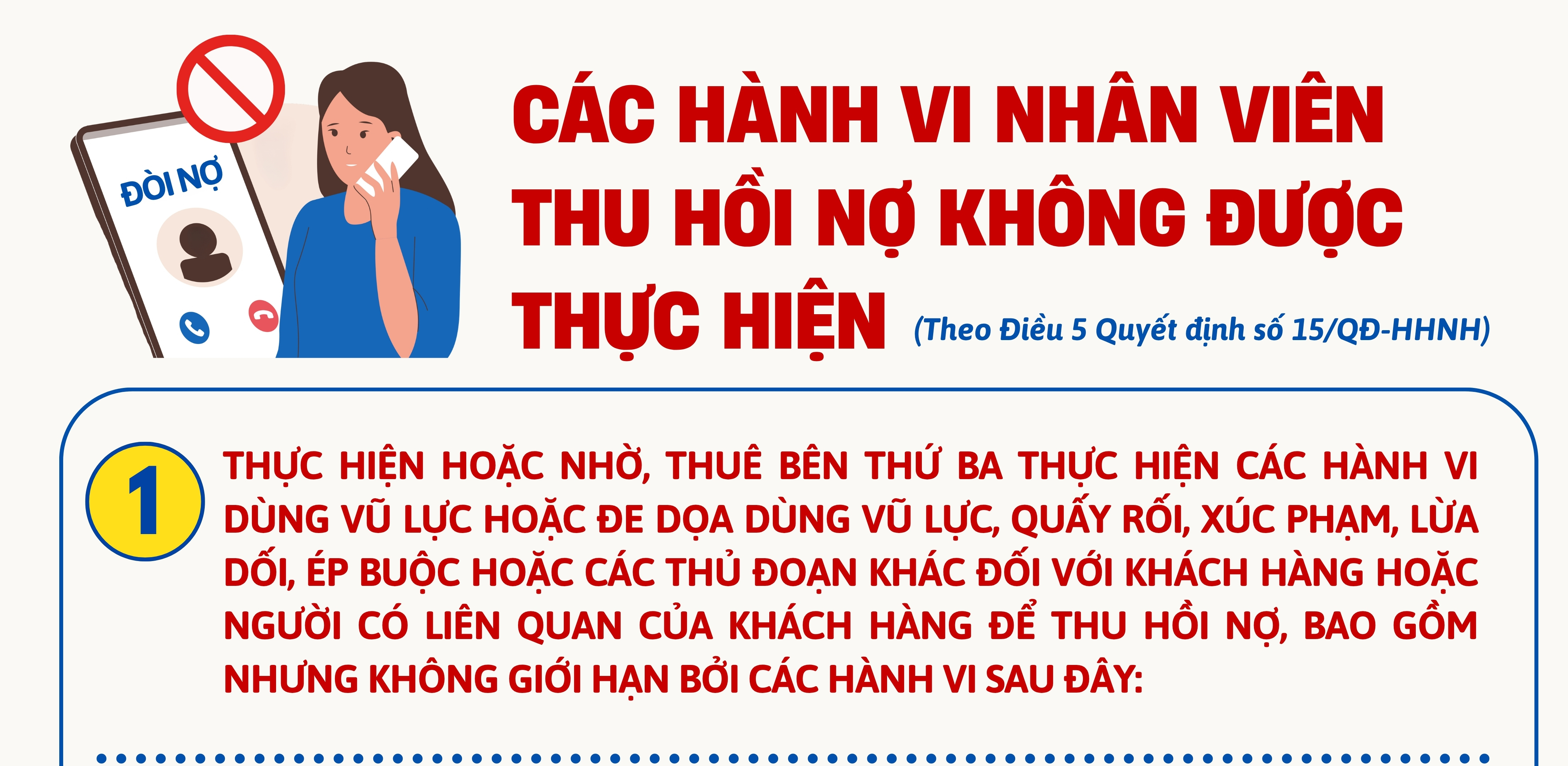 Các hành vi nhân viên thu hồi nợ không được thực hiện