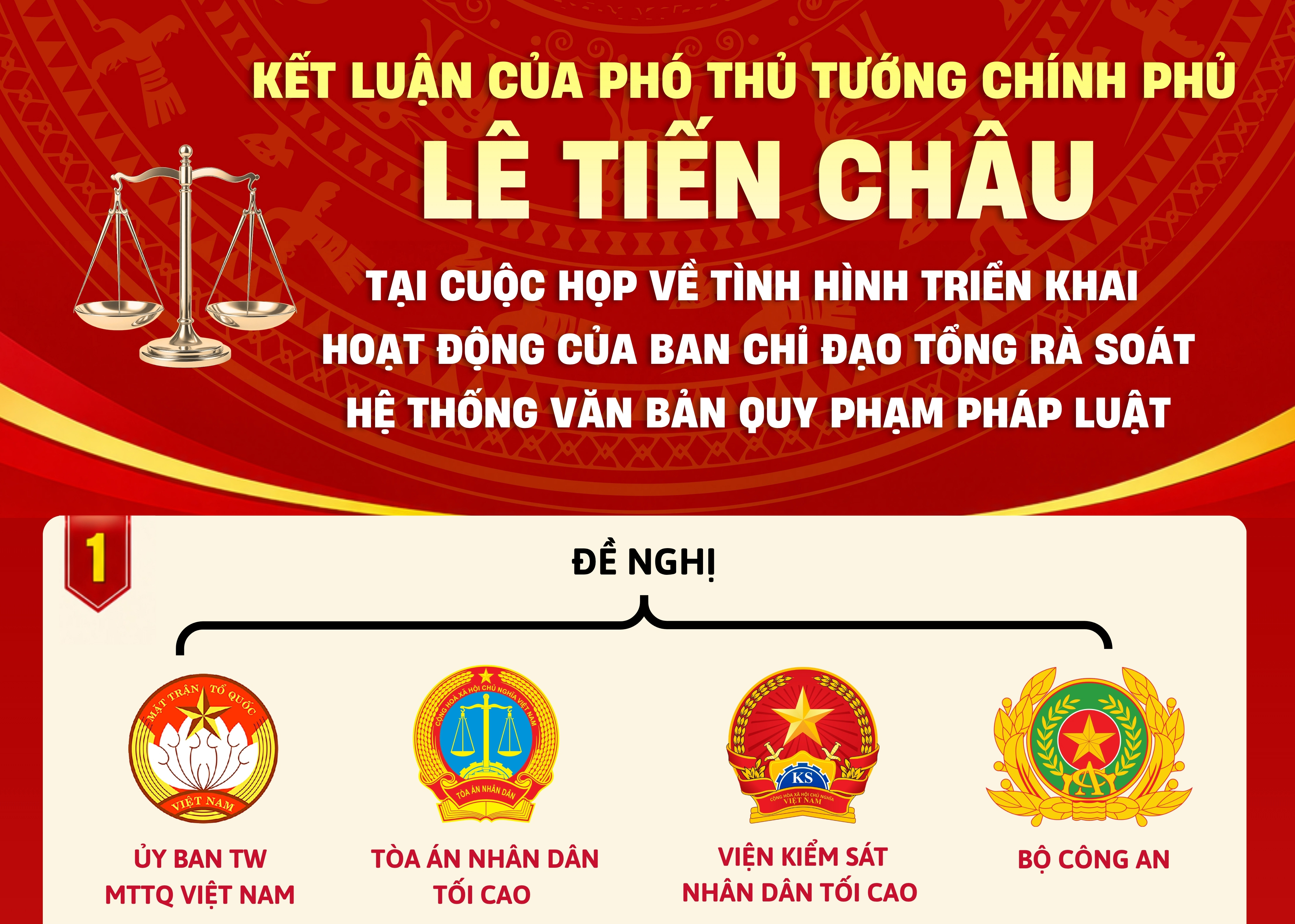 Kết luận của Phó Thủ tướng Chính phủ Lê Tiến Châu tại cuộc họp về tình hình triển khai hoạt động của Ban Chỉ đạo tổng rà soát hệ thống văn bản quy phạm Jun88 Sảnh Bài Live Trực Tuyến