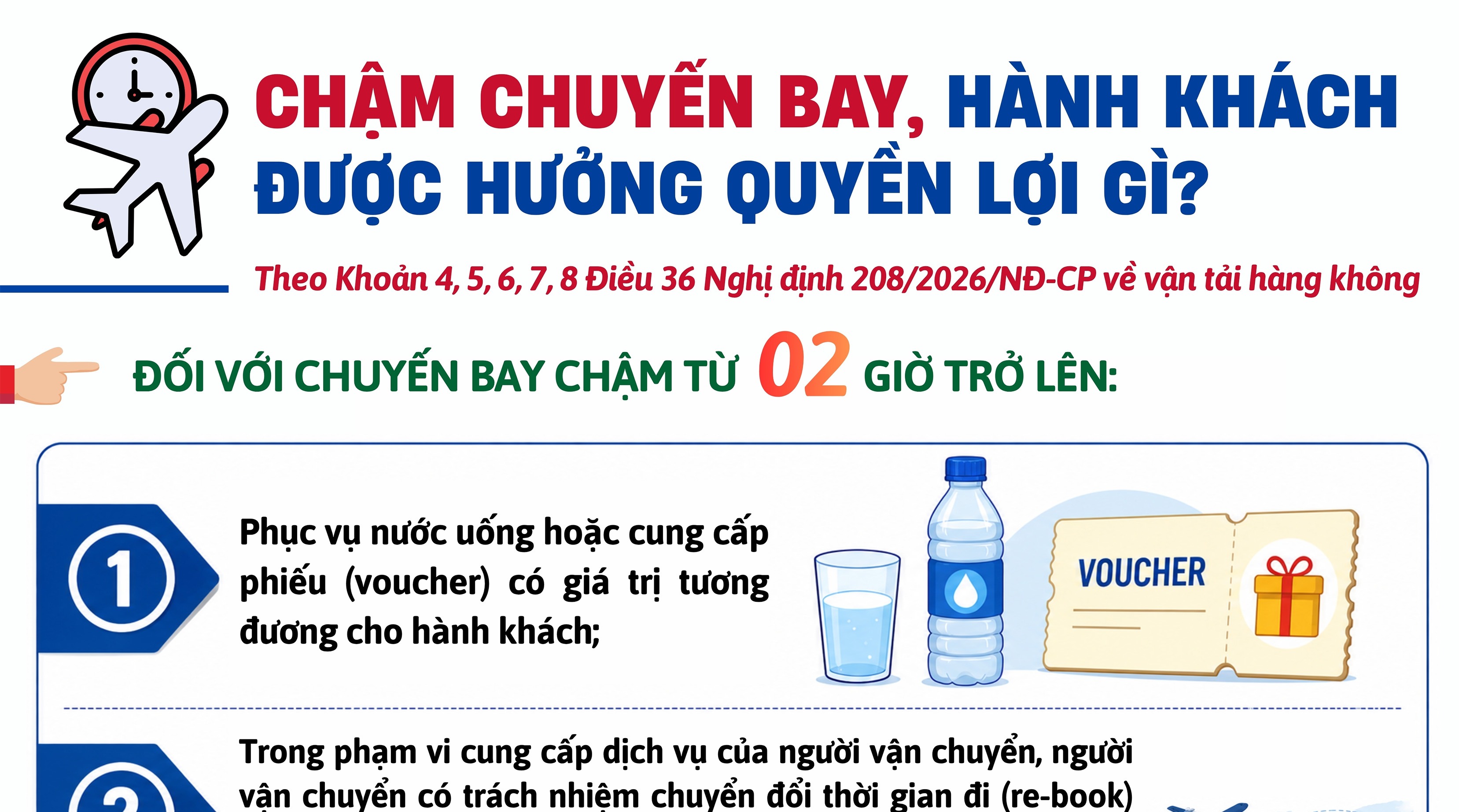 Chậm chuyến bay, hành khách được hưởng quyền lợi gì?