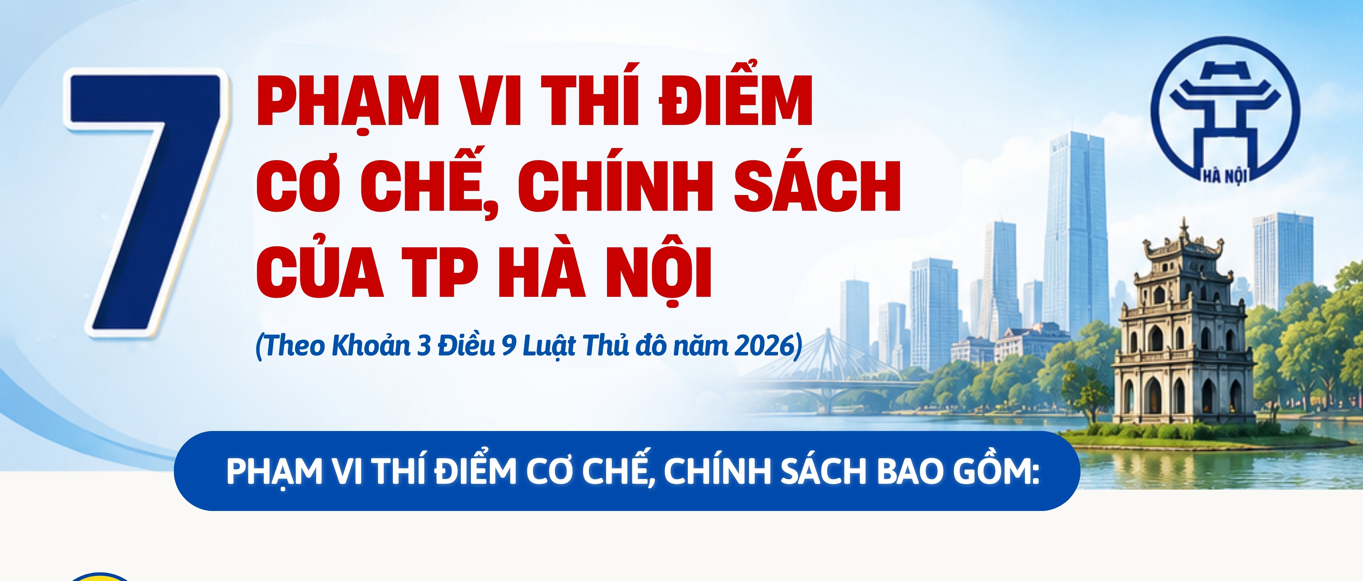 7 phạm vi thí điểm cơ chế, chính sách của TP Hà Nội